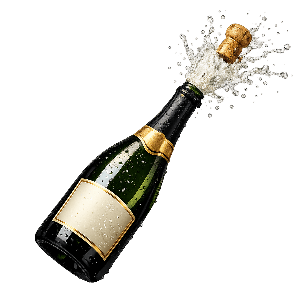 Champagne bottle decoration
